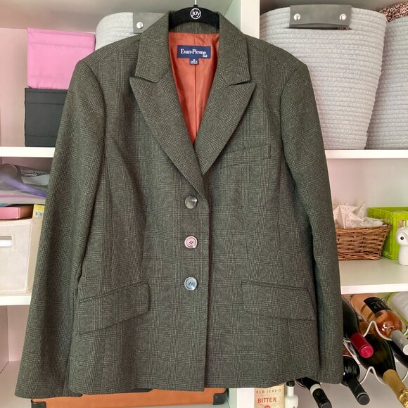 Evan Picone Charcoal Grey 3 Button Suit Jacket - Picture 4 of 8